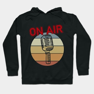 On Air - Vintage Microphone  for Music Enthusiasts Hoodie